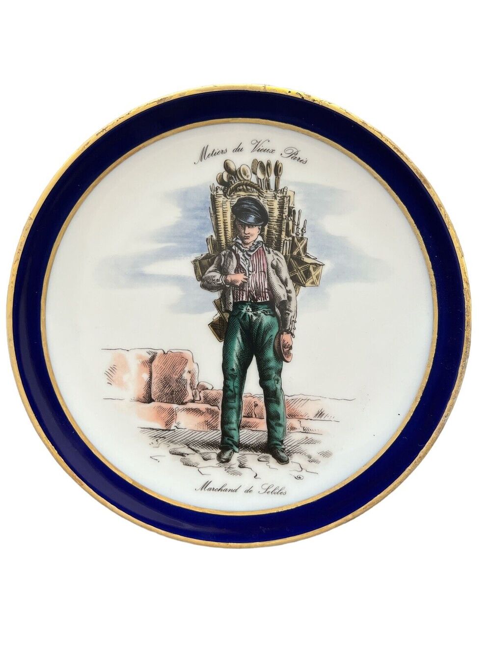 Echt Cobalt Schumann Arzberg Metiers De Vieux Paris Series Plate 7.5”